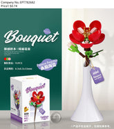 Colorful box building blocks flower-Papaya Begonia 91PCS (Chinese packaging)
